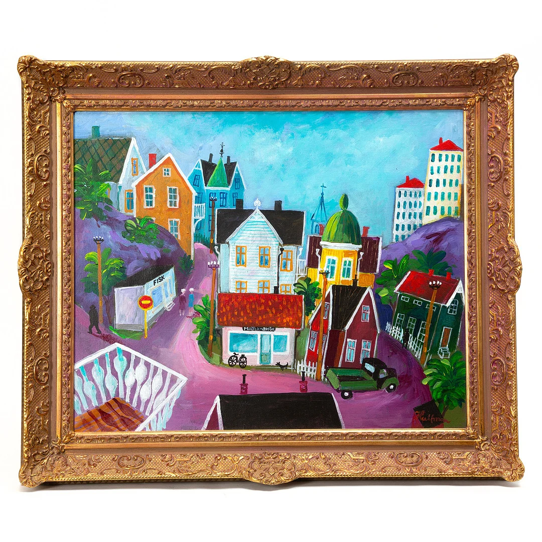 ANDERS HULTMAN. Stadsvy. — Paintings — Stockholms Auktionsverk Göteborg