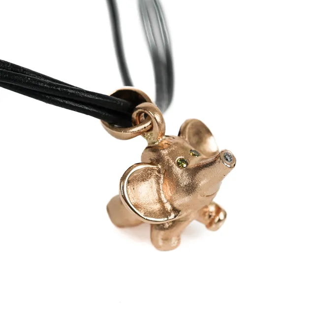 Per Borup: A 'Baby Elephant' diamond pendant of 14k gold.