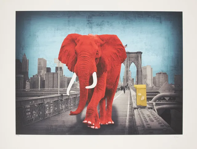 LARS TUNEBO. "Tripping on Brooklyn Bridge", plantryck, signerad och numrerad 9/30.