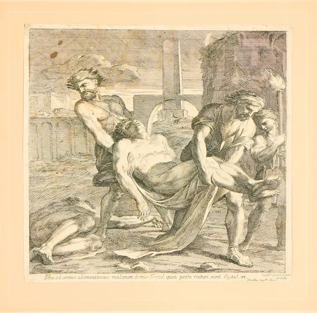 GUILLERMO CORTESE (1628-1679). "Die Pest".