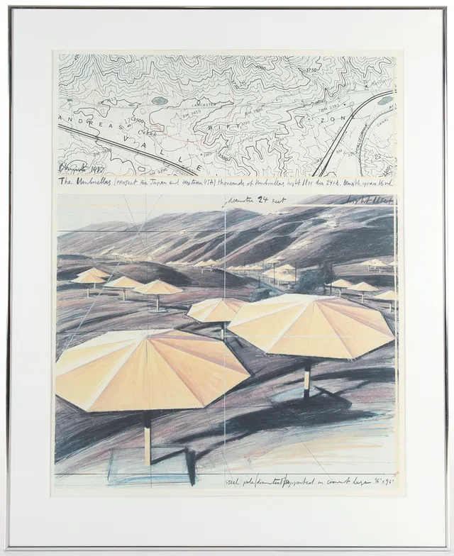 CHRISTO & JEANNE CLAUDE. Tryck, The Umbrellas (Joint Project for Japan and Western USA).