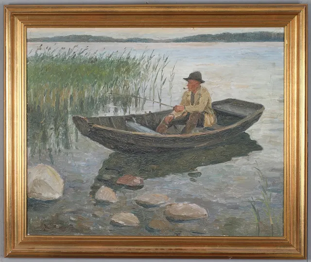 KARL ÖRBO. Fiskare, olja på duk, signerad.