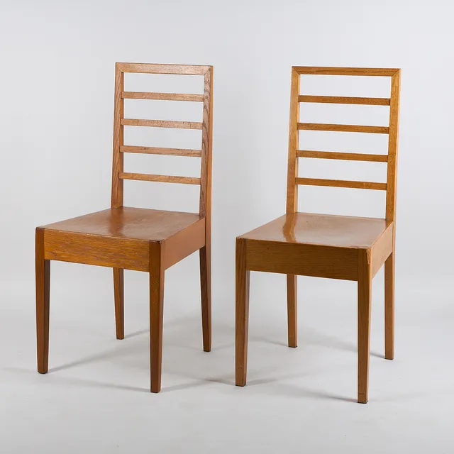 ELIEL SAARINEN. STOLAR, 2 st. "H-stol", ca 1910, för Statens Järnvägar, administrationshuset.