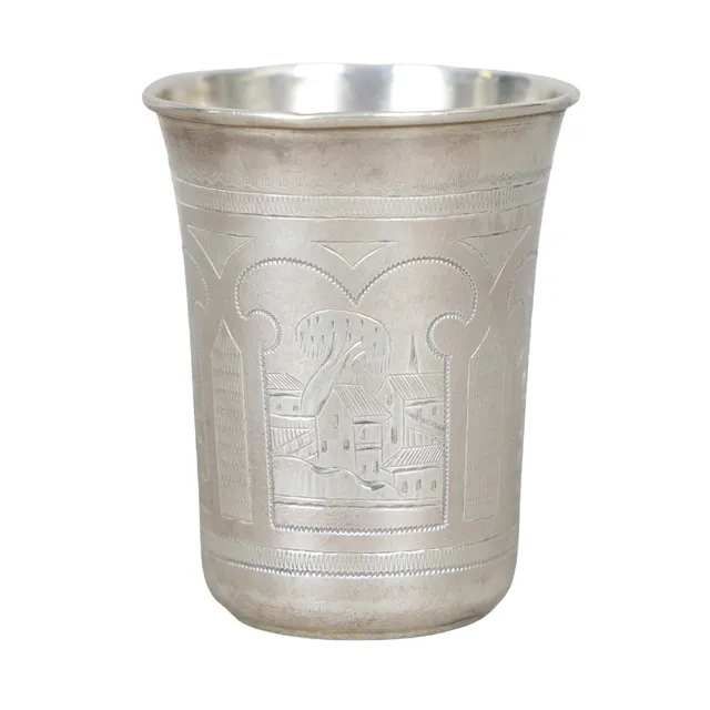 A RUSSIAN IMPERIAL SILVER BEAKER, 19TH CENTURY.