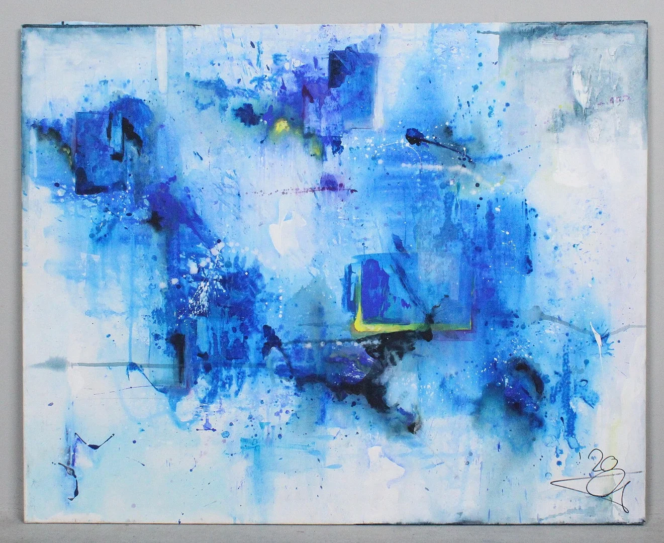 Unbekannter Künstler. 'Blaue Komposition' Öl auf Leinwand. — Paintings — Stockholms Auktionsverk Düsseldorf/Neuss