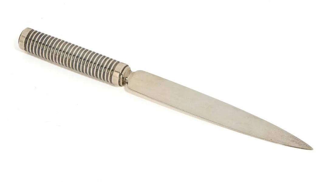 Sterling silver paper knife with grooved handle. Georg Jensen after 1945. Weight 93 g. L. 23 cm. — Silver/Georg Jensen — Bruun Rasmussen