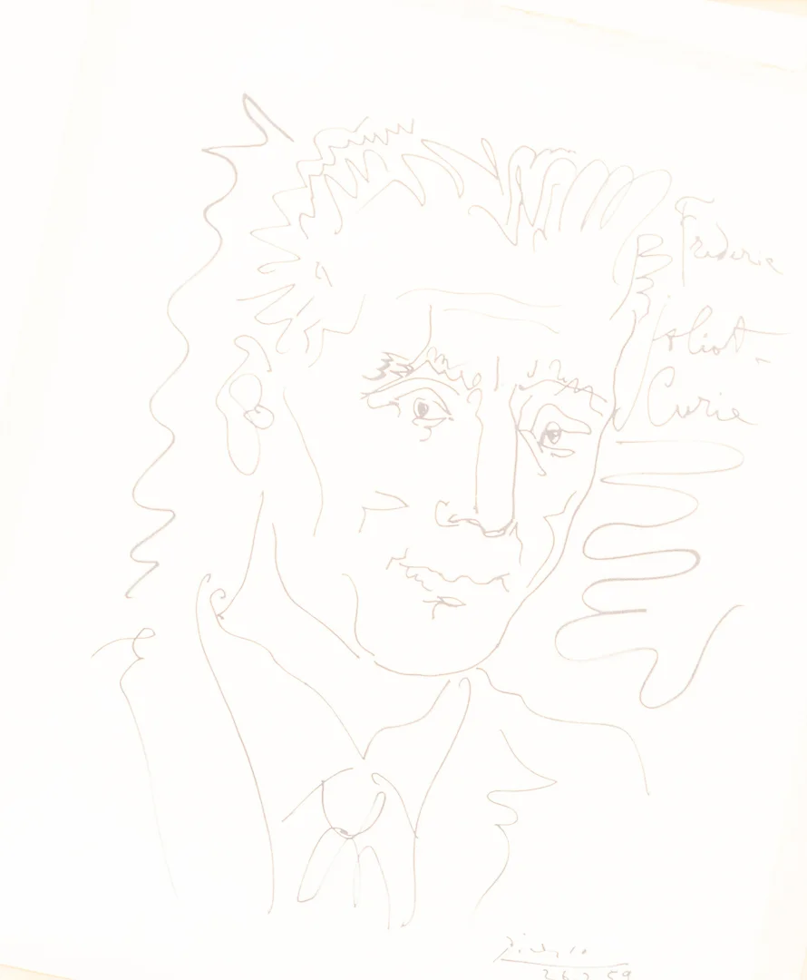 PABLO PICASSO. Efter. Frederic Juliot Curie, litografiskt tryck. — Engravings & Prints — Helsingborgs Auktionskammare