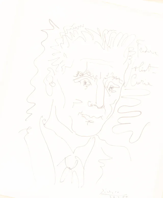 PABLO PICASSO. Efter. Frederic Juliot Curie, litografiskt tryck.