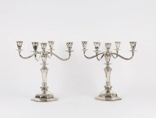 P. Hertz. Pair of five-armed candelabra - 1951 (2)