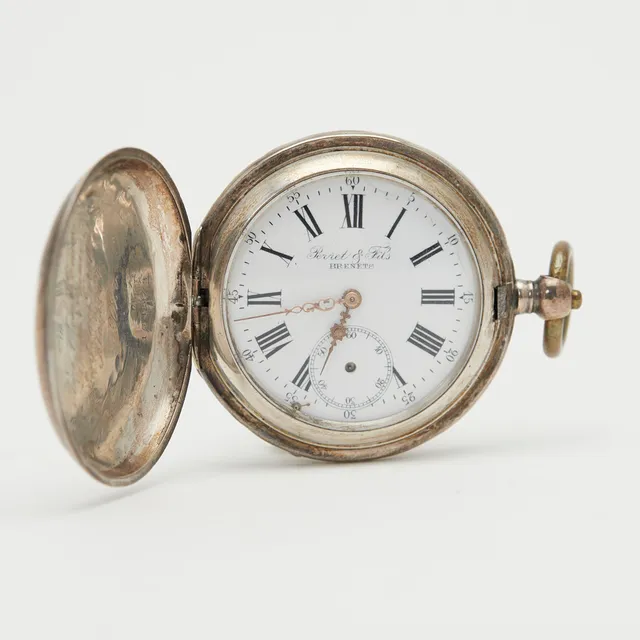 PERRET & FILS, BRENETS. Savonnette-Taschenuhr, 875er Silber, um 1880, Schweiz.