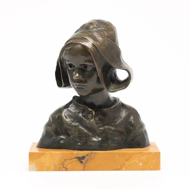 RUTH MILLES (1873-1941). Flicka med hätta.