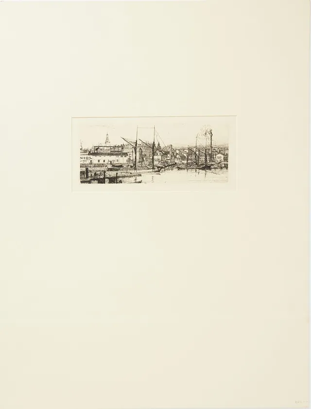 HARALD SALLBERG. Etsningar, 2 stycken, Stockholmsmotiv, oramade.