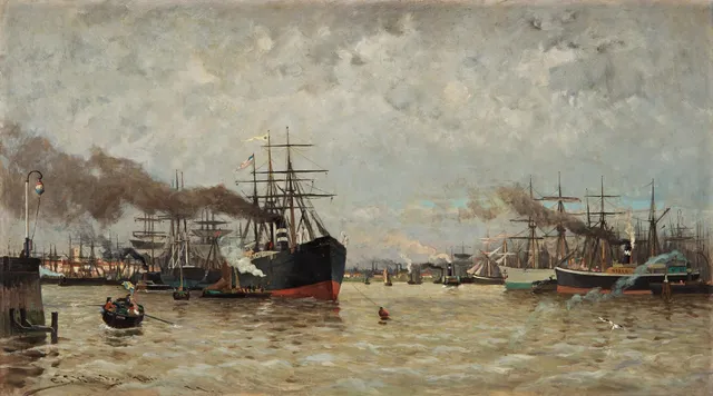 Carl Skånberg, "Hamnen i Rotterdam".