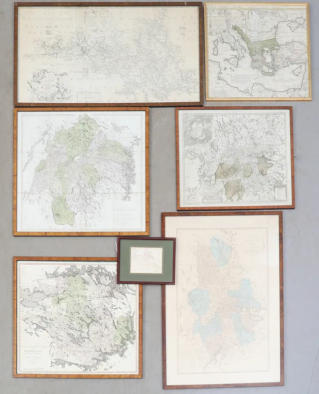 KARTOR, parti,7 stycken1800/1900-tal.