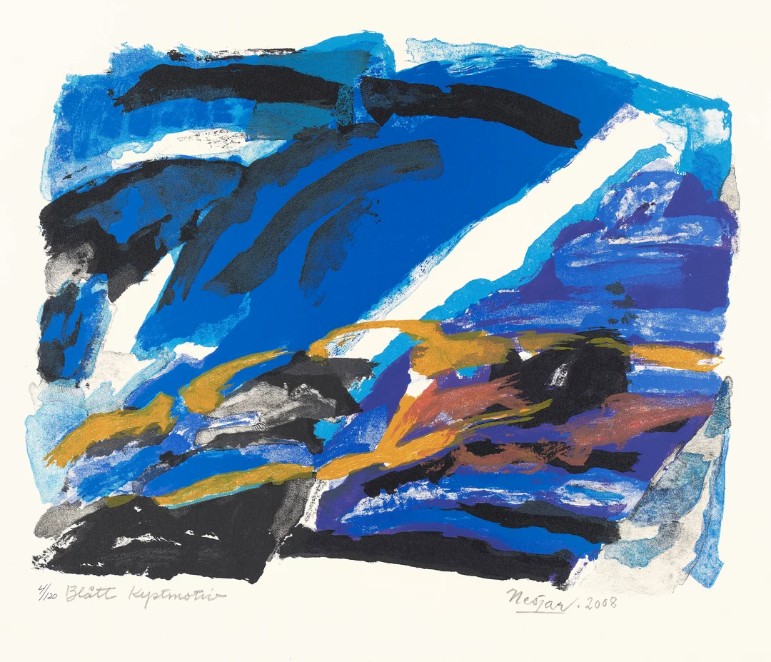 Nesjar, Carl — "Blått kystmotiv" 2008 — Kunst/Grafikk — Blomqvist