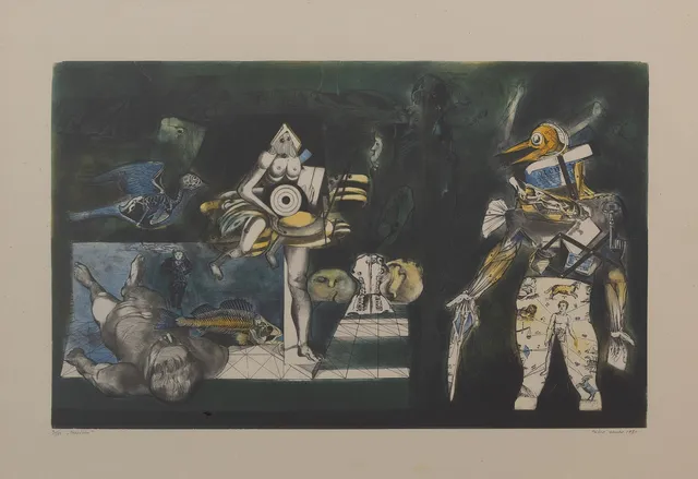 ENDRE NEMES. "Mardröm", litografi nr 8/150, signerad och daterad 1980.