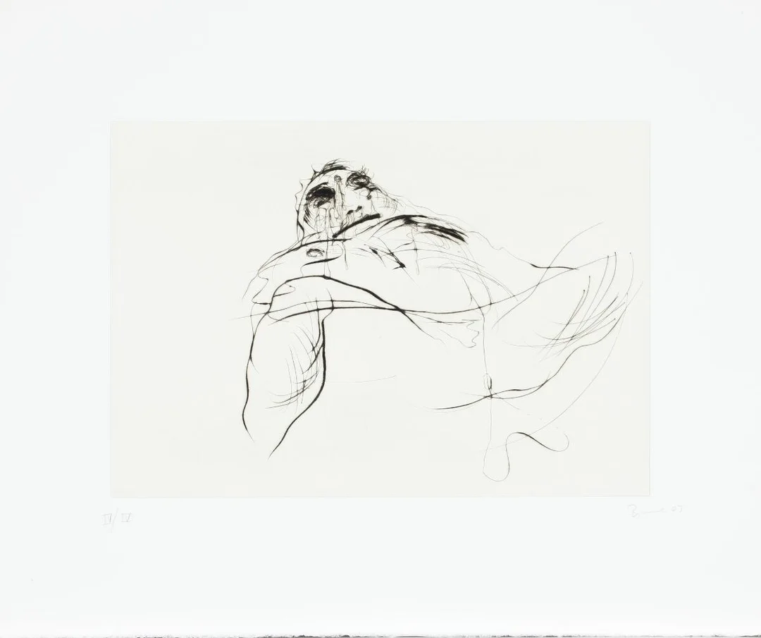“Life is a lonely Buffalo”, 2005. Series of 12 compositions. Signed Bjarne 05, IV/IV. Etching. Published by Borch Editions. Sheet sizes 39×46,5 cm. Unframed. (12) — Modern Prints/Modern art — Bruun Rasmussen