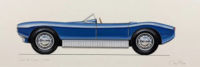 RONY LUTZ. SAAB. Original. Saab 94 Sonett 1. Blue.
