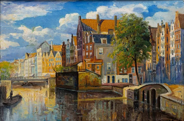JENS KONGSHAMMER (1884-1954). Amsterdam, olja på duk, signerad, J Kongshammer.