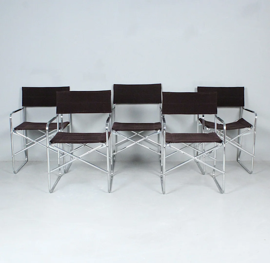 Set Sessel / Klappstühle im Stil von Gae Aulenti, Italien. — Armchairs & Chairs — Stockholms Auktionsverk Düsseldorf/Neuss