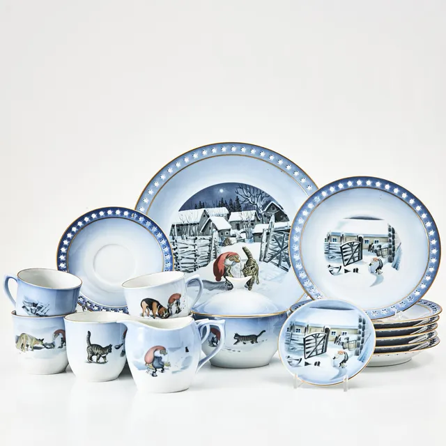 HARALD WIBERG. Kaffeservis, "Tomten", 22dl., porslin, Bing & Gröndahl.