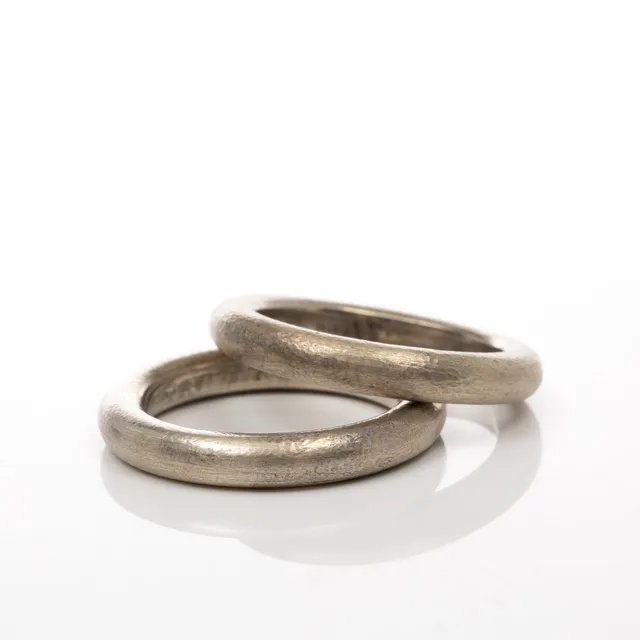 FRITS HEIRING SØRENSEN. Ringar, 2 st, Sterlingsilver, FHS.