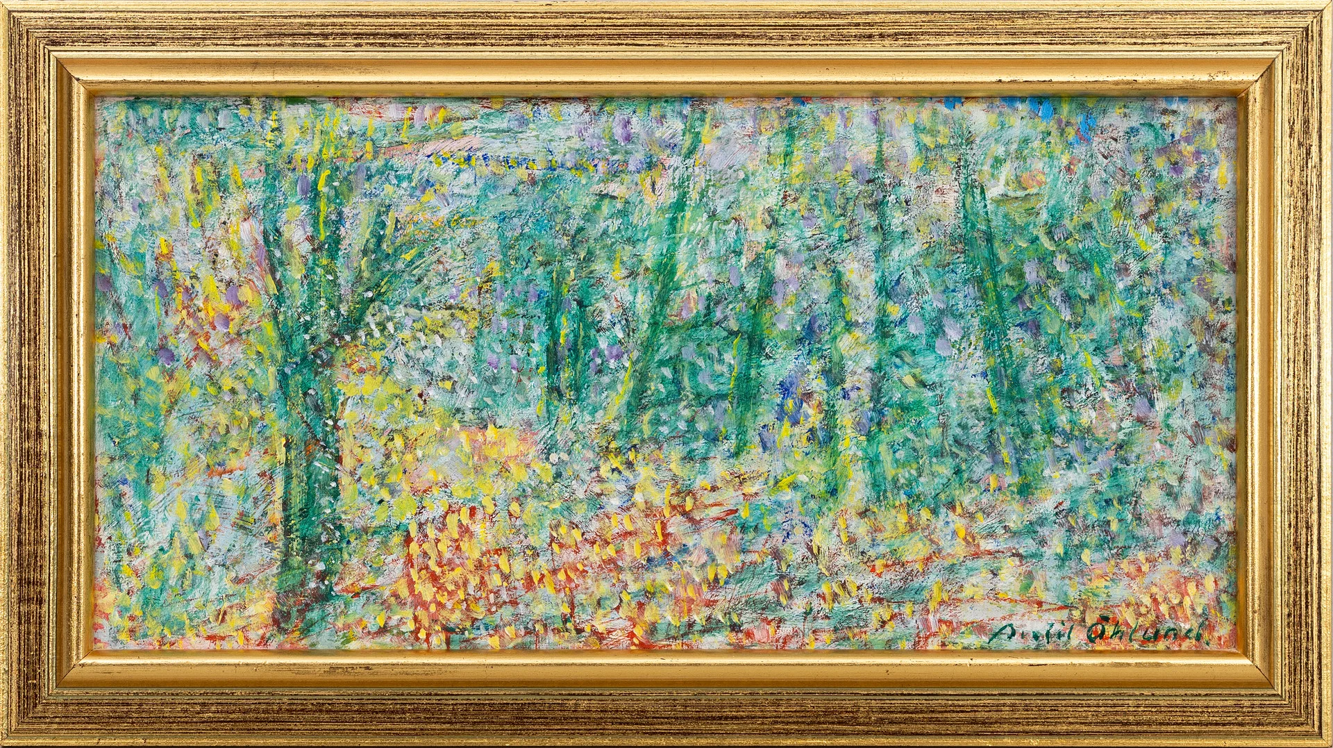 BERTIL ÖHLUND (1923-2003). Landskap, olja på pannå, signerad, daterad à tergo, 1979. — Paintings — Auktionshuset Kolonn