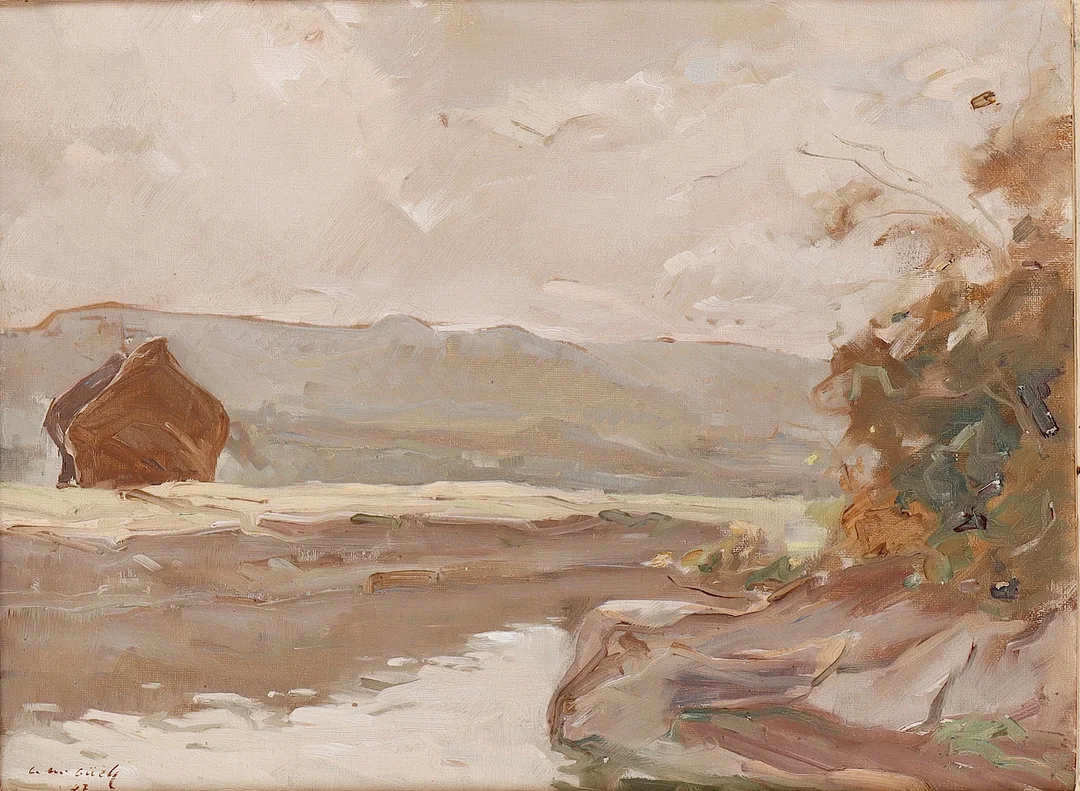 LLUÍS MARIA GÜELL (1909-2001). Vista fluvial. — Paintings — Barcelona Auctions