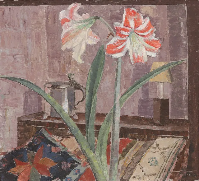 TORSTEN TORSTENSON. Stilleben med amaryllis. Signerad.