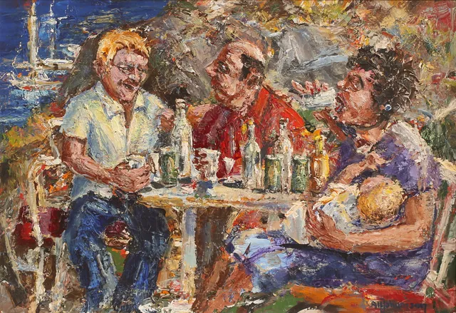 ALF JOHANSSON. Olja på duk, "Sommargästen", signerad.