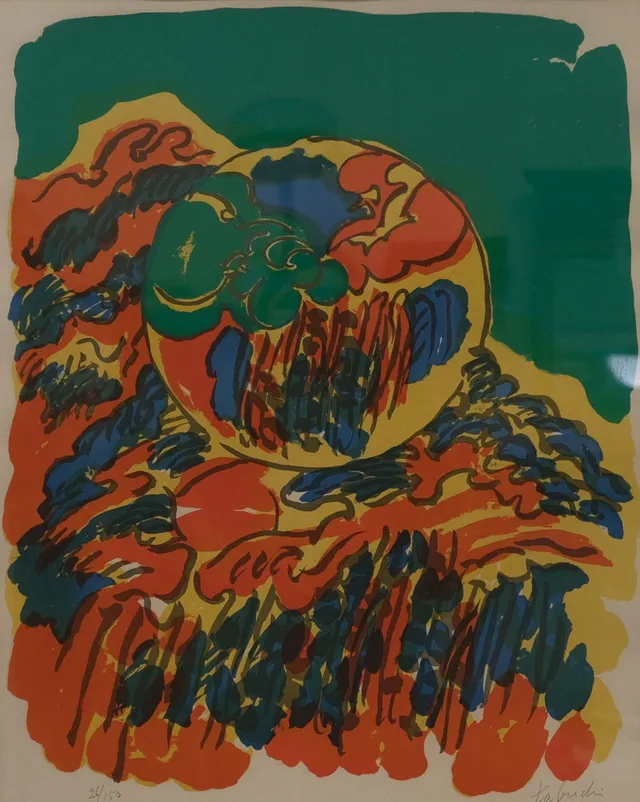 YASSE TABUCHI. FÄRGLITOGRAFI.