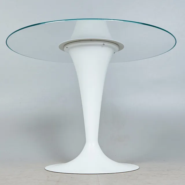 Esstisch / Tisch, Metall, Glas, 1980er/90er Jahre.