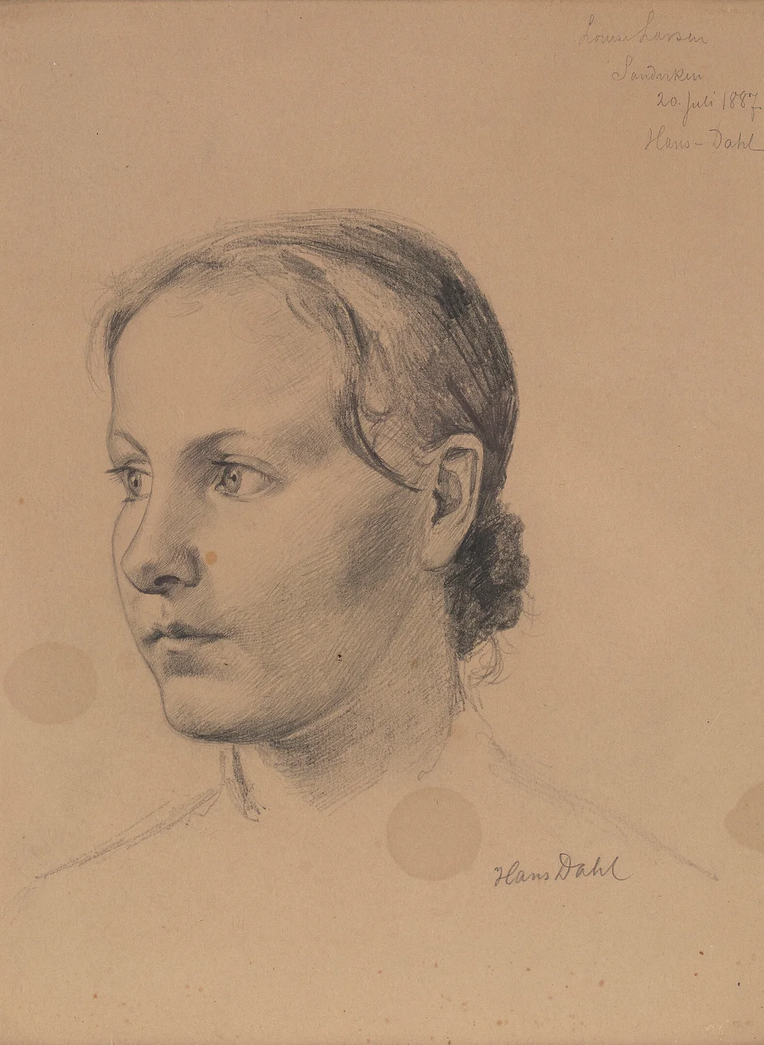 Dahl, Hans — "Louise Larsen" 1887 — Kunst/Øvrig billedkunst — Blomqvist