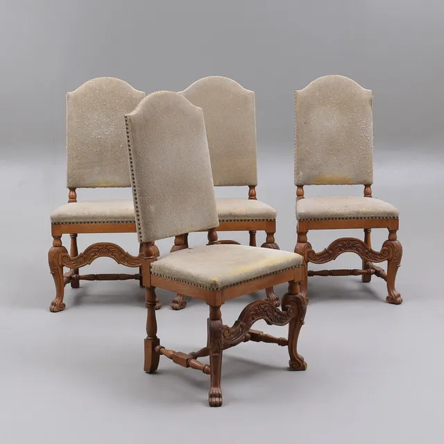 STOLAR, barock stil, 4 st, 1900-talets första hälft.