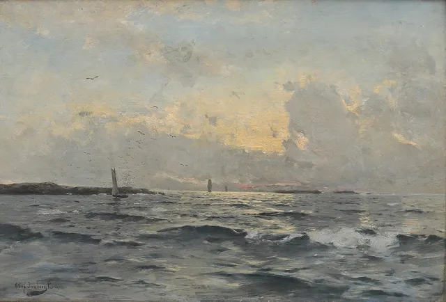 OLOF JERNBERG. Skärgårdslandskap, olja på duk, signerad Olof Jernberg, Paris.