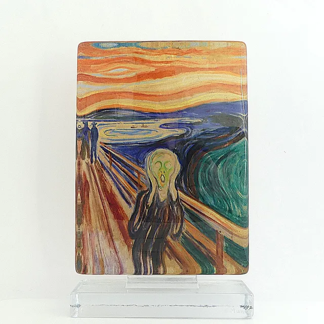 MUNCH EDVARD. SKRIET, konstblock, glas, 30/1000. Magnor glasbruk.