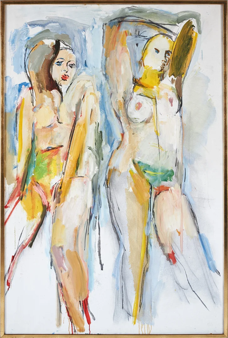 LEOPOLD FARE. "Två flickor" olja på duk, signerad. — Paintings — Stockholms Auktionsverk Magasin 5