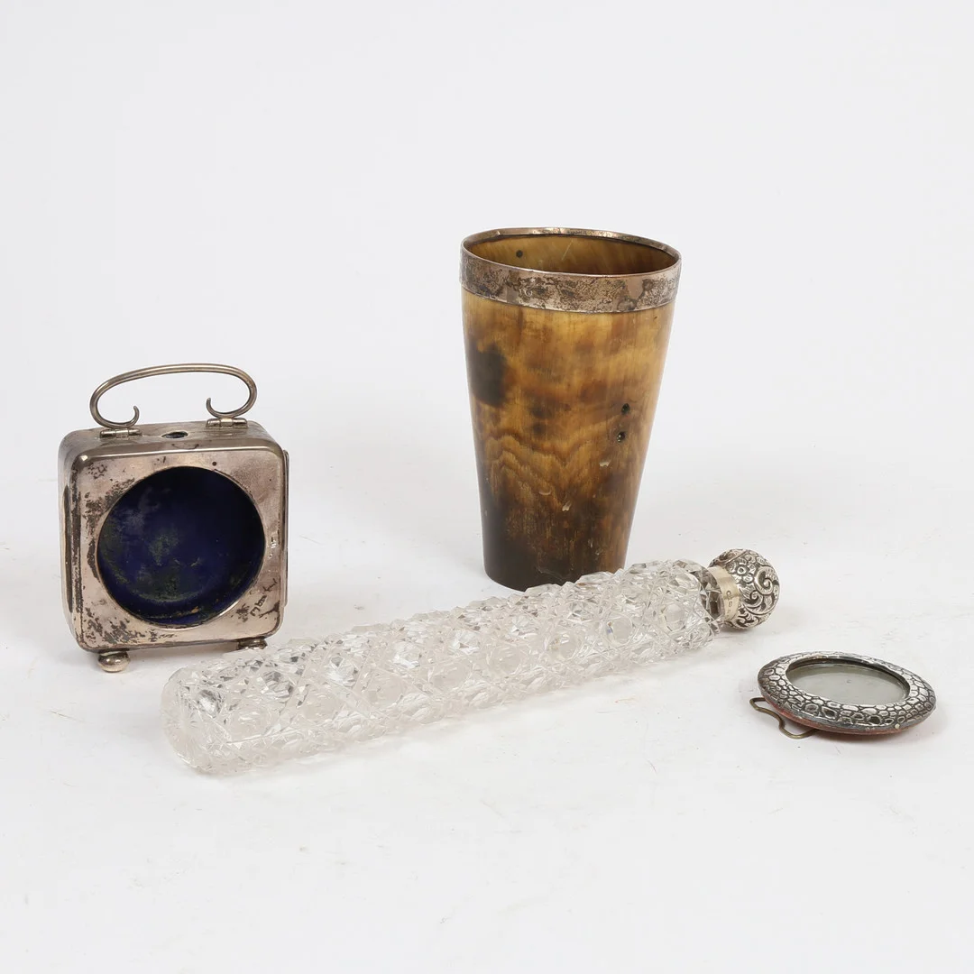 SILVER MOUNTED OBJECTS (4). — Silver — Bishop & Miller