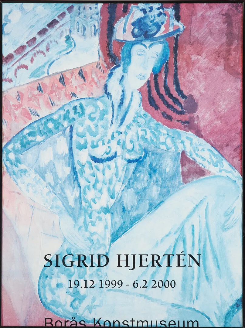 SIGRID HJERTÉN. utställningsaffish, Borås Konstmuseum. — Engravings & Prints — Stockholms Auktionsverk Sickla