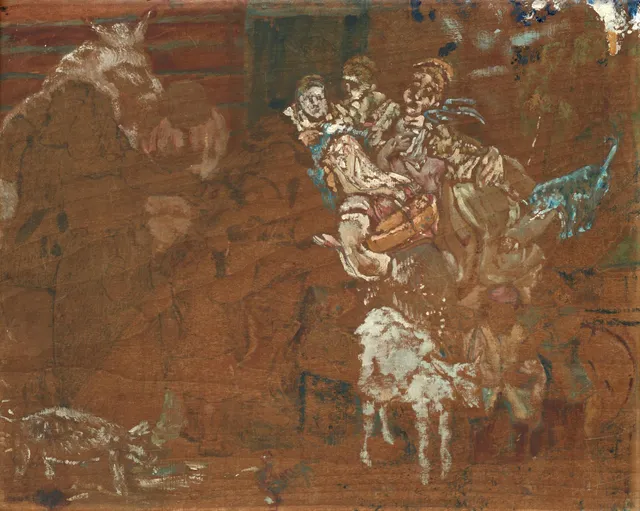 Ernst Josephson, "Marknad i Dalarne ('Den heliga familjen')".