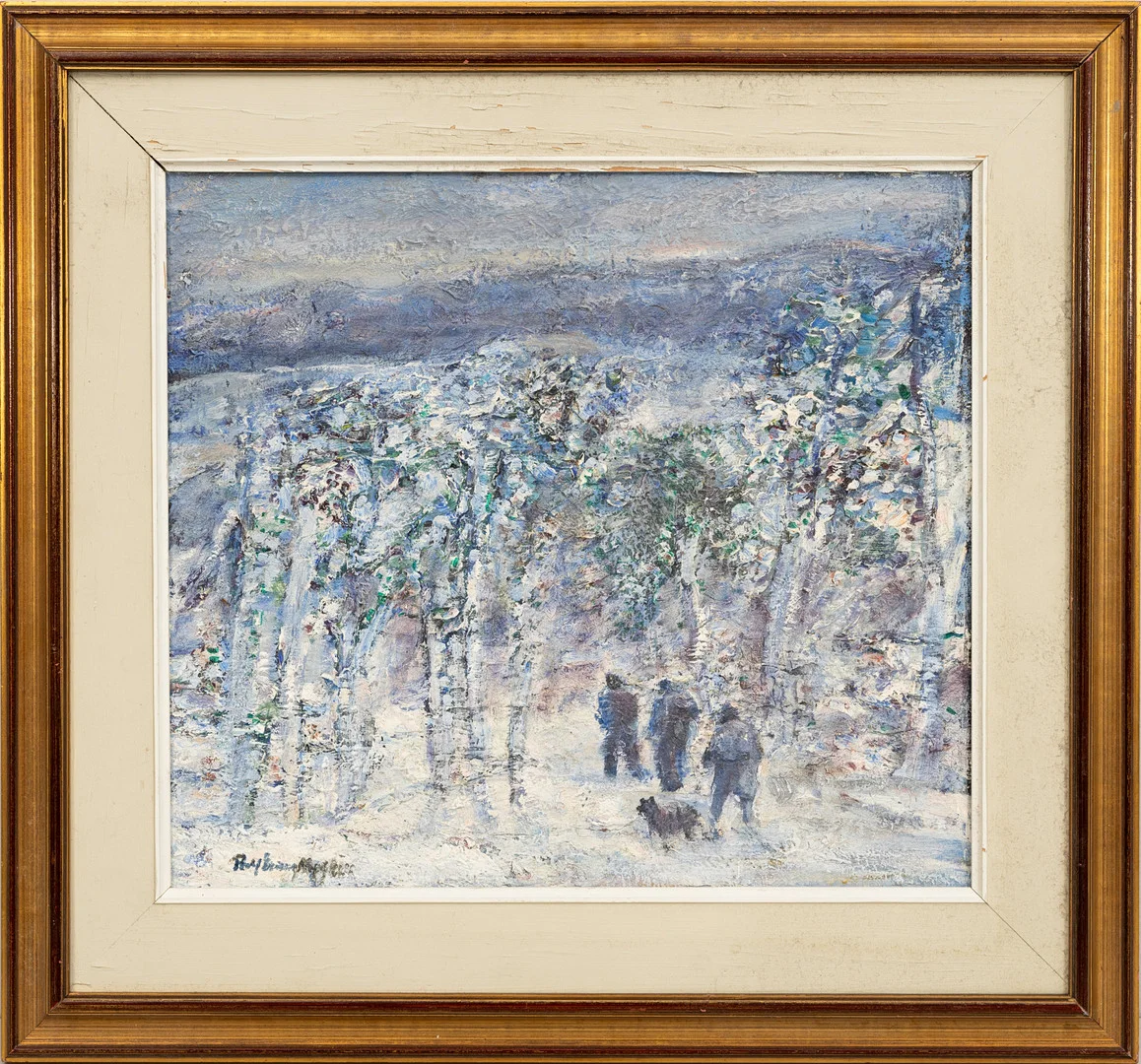ROLF ERLING NYGREN. "Jägarna", olja på duk, signerad. — Paintings — Auktionshuset Kolonn
