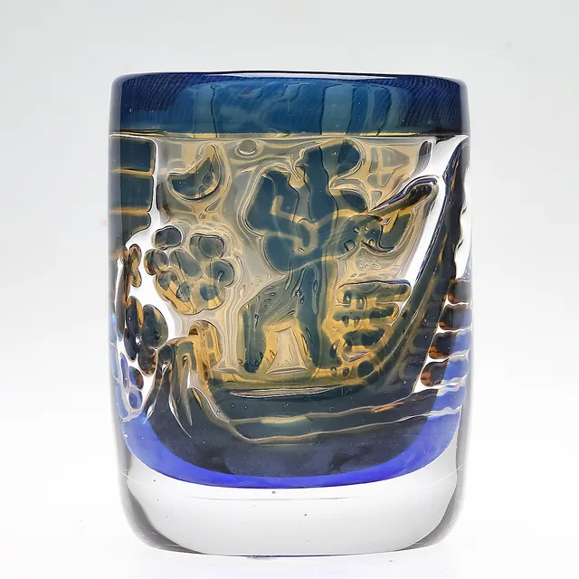 EDVIN ÖHRSTRÖM. Vas, glas, Ariel, "Gondoljären", Orrefors 1966.
