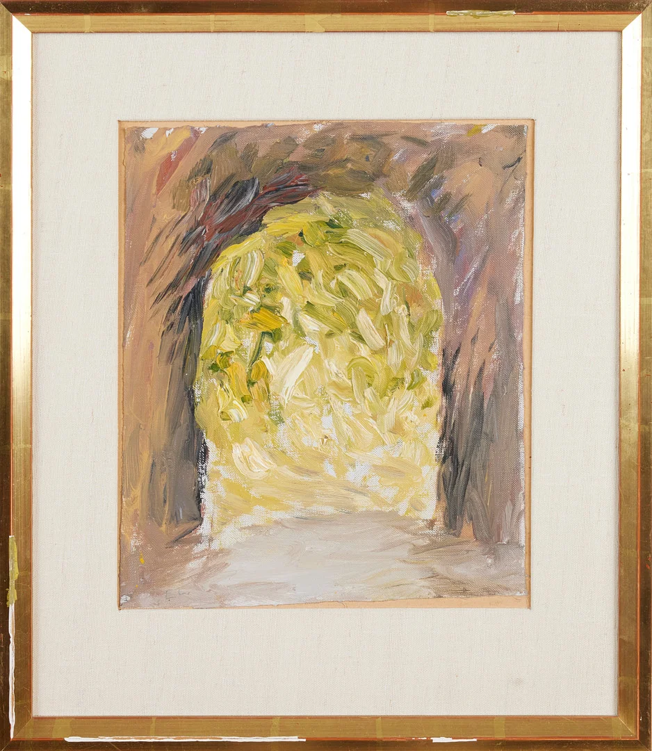 EVERT LUNDQUIST. Porten, olja på duk uppklistrad på papp, monogramsignerad. — Paintings — Stockholms Auktionsverk Magasin 5