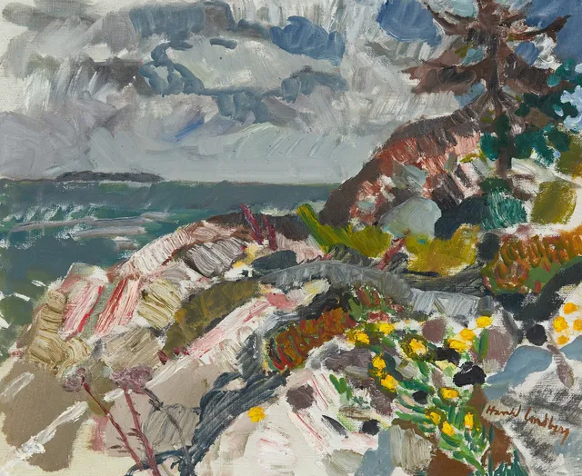 HARALD LINDBERG (1901-1976), Vid skäret,, signerad, betitlad atergo, olja på duk.
