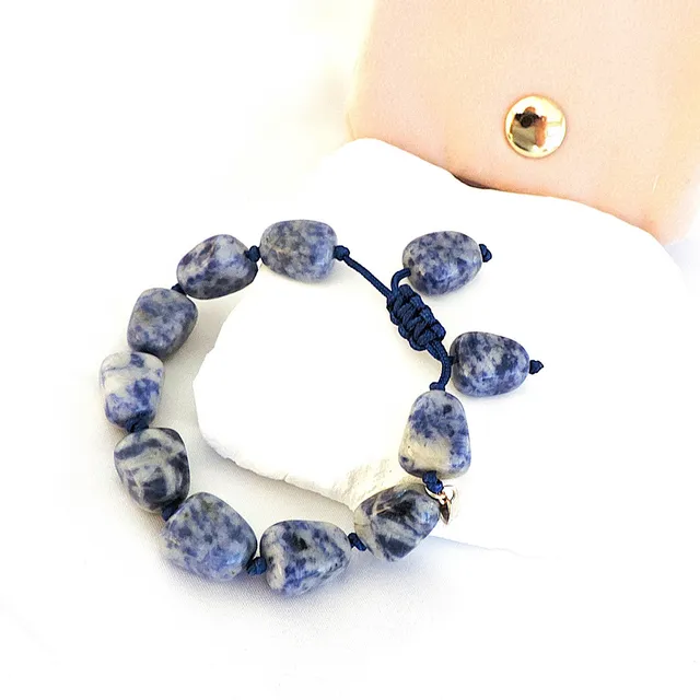 LOLA ROSE LONDON BLUE & WHITE AGATE BRACELET.