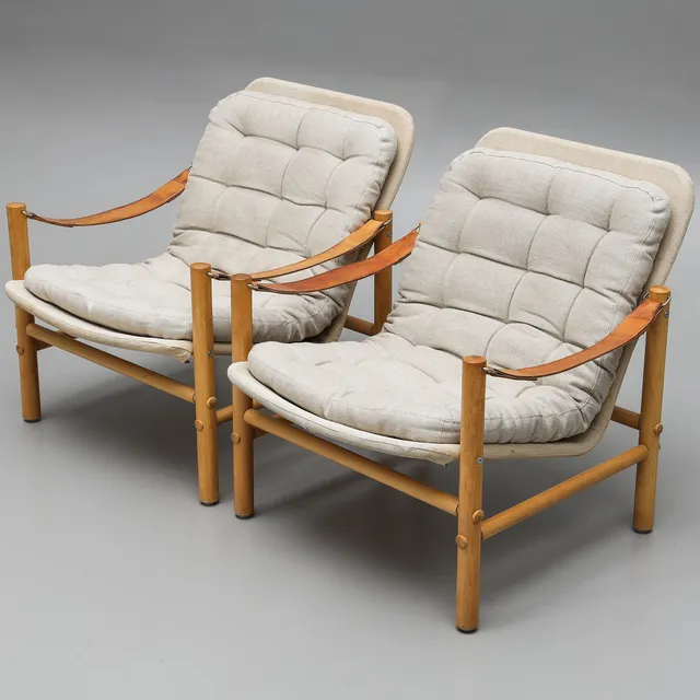BROR BOIJE. Fåtöljer, ett par, "Junker", Dux, 1970-tal.
