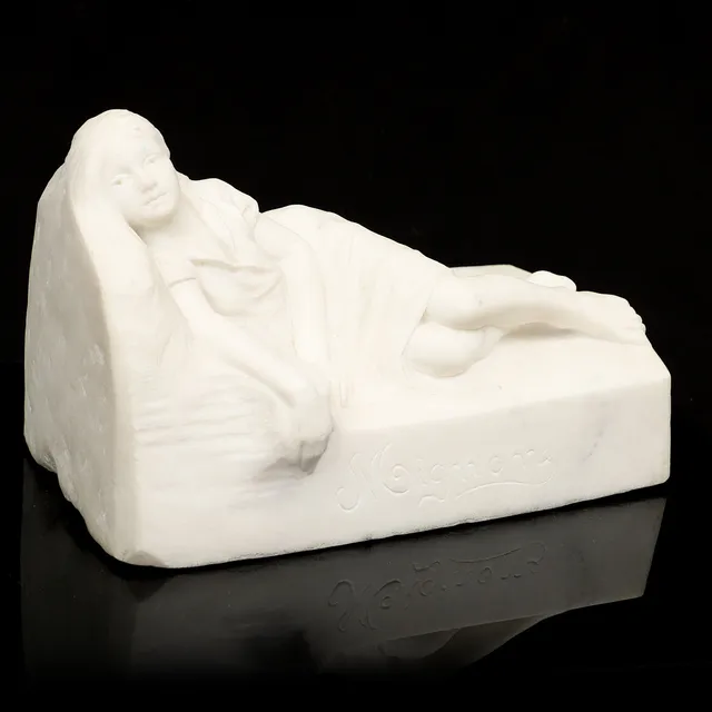 VERNER ÅKERMAN. Skulptur, marmor, "Mignon", signerad och daterad 1896.