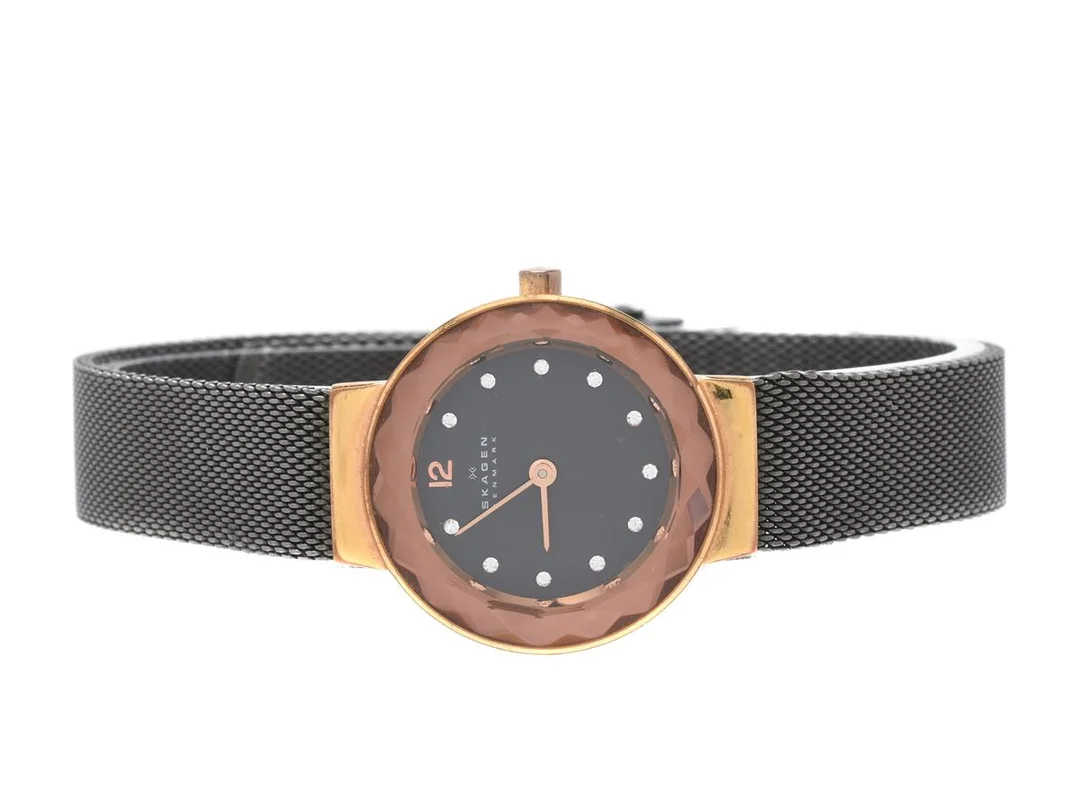 Skagen Denmark, damur, stål, 25mm, quartz, grå/roséguld, referensnr: 456SRM, serienr: 2401309 — Klockor/Skagen — Kaplans
