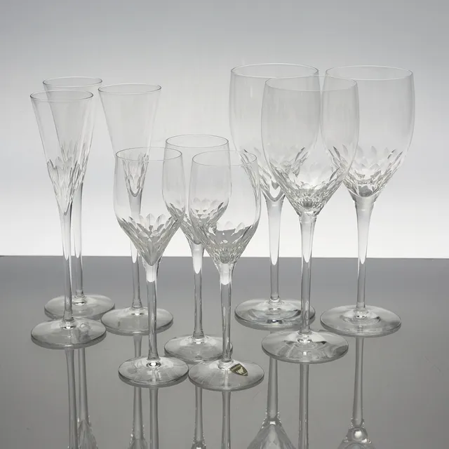 NILS LANDBERG. Glasservis, 46 delar, "Prelude", Orrefors.