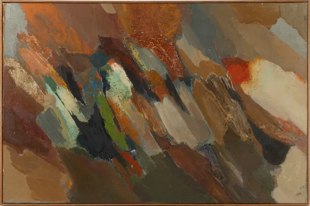 BENGT OSSLER (1932-1998). Landskapskomposition, olja på duk, signerad.